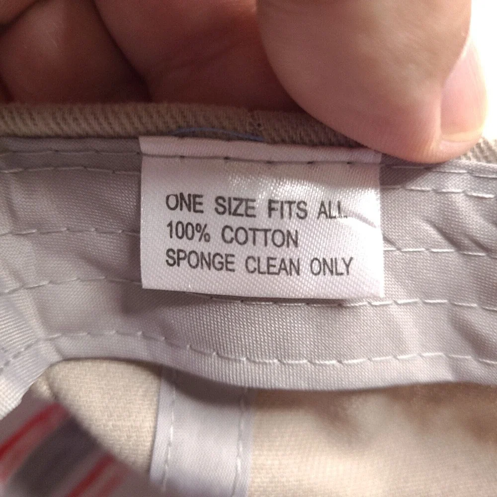London UK British Hat Cap Beige Blue Denim Flag Buckle Strap‎ One Size Cotton